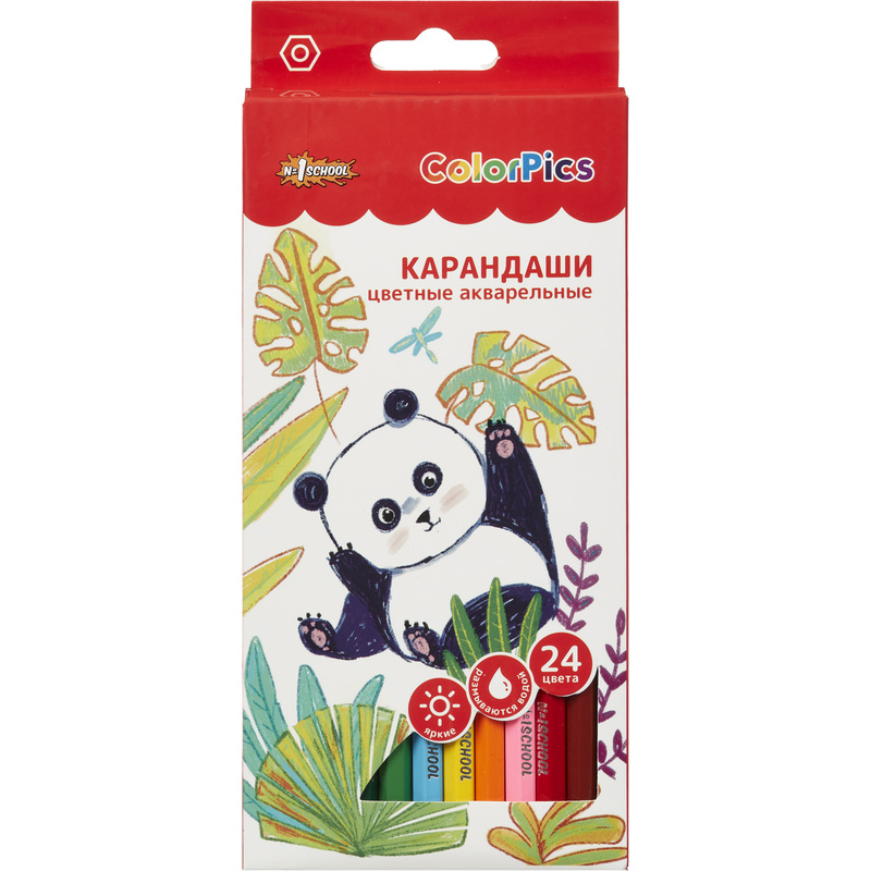 Изображение товара Комус Класс ColorPics акварельные карандаши 24 цвета шестигранные