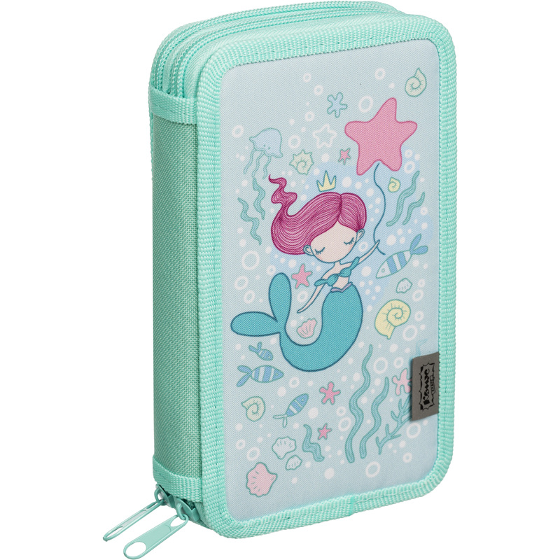Изображение товара Двухсекционный пенал Комус Класс Русалка голубой для девочек школьников