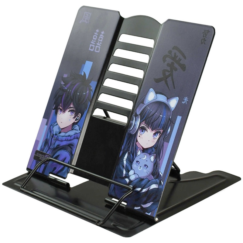 Изображение товара Металлическая подставка для книг Феникс+ Кибер Аниме черная с регулируемым наклоном
