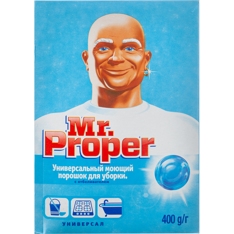 Изображение товара Универсальное чистящее средство Mr. Proper с отбеливателем порошок 0.4 кг