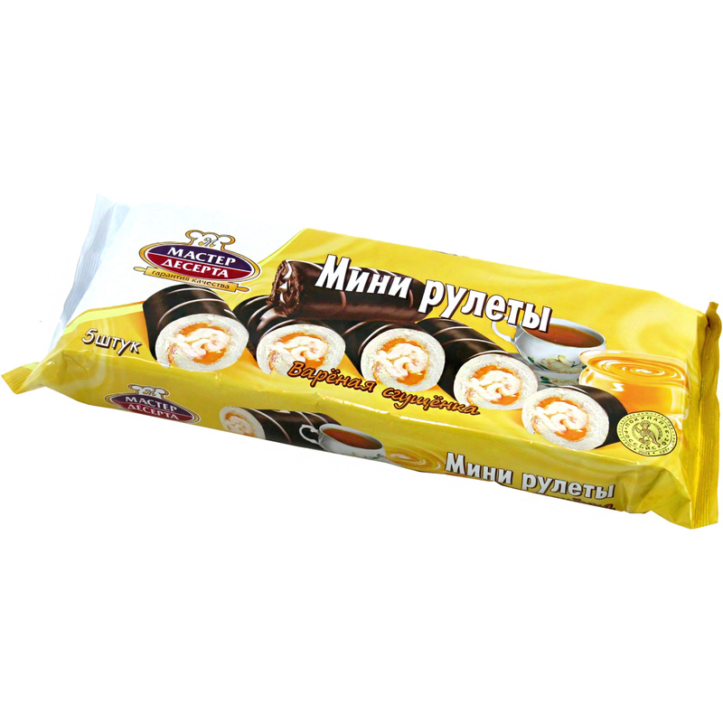 Изображение товара Мини-рулеты Мастер десерта Вареная сгущенка 175 г порционная выпечка