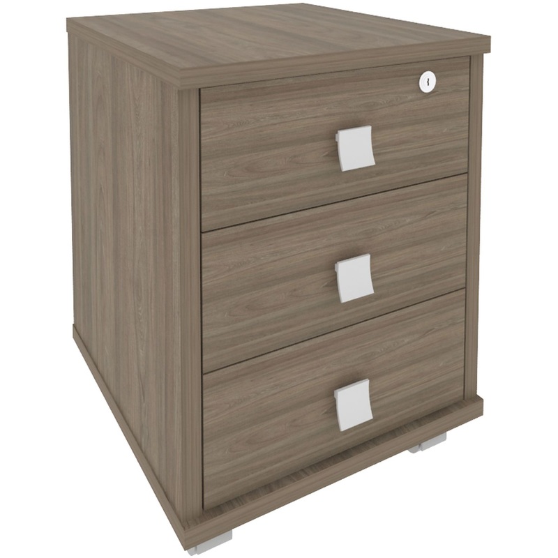 Изображение товара Тумба подкатная Metal System Style Л.ТМ-3Y из ЛДСП с замком 3 ящика 420x450x563 мм