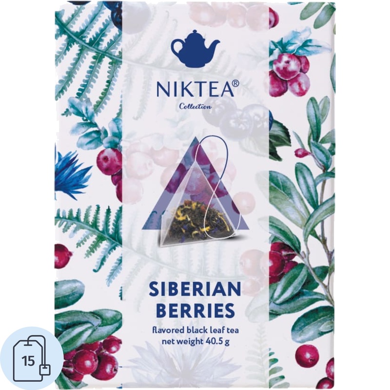 Изображение товара Чай чёрный Niktea Сибирский Сбор 15 пирамидок Изображение товара Чай чёрный Niktea Сибирский Сбор 15 пирамидок