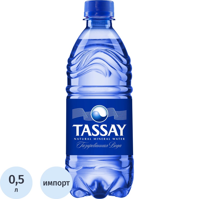 Изображение товара Минеральная газированная вода Tassay 0.5 л природная столовая из Казахстана