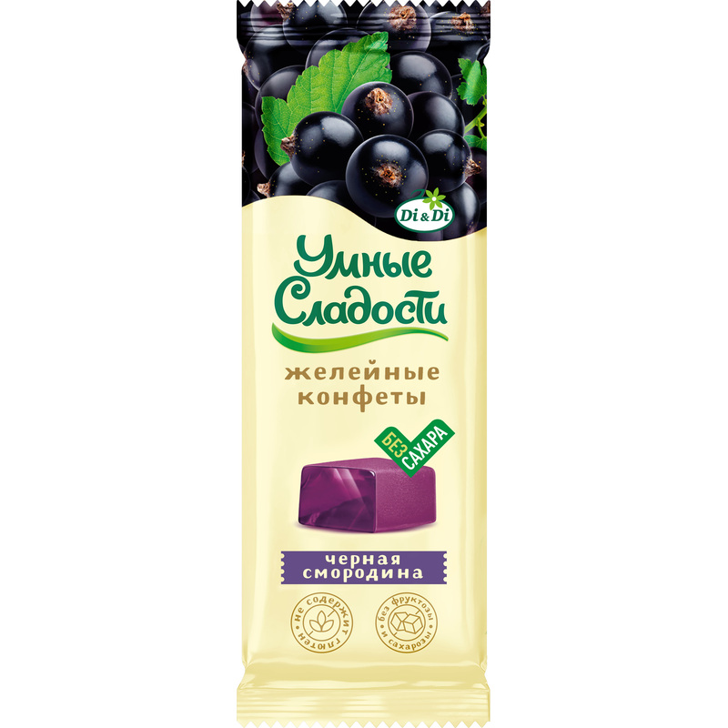 Изображение товара Жевательные конфеты мягкие с вкусом чёрной смородины 90 г Умные сладости