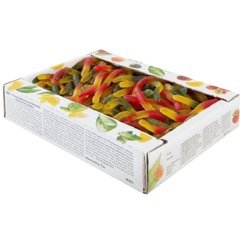 Изображение товара Мармелад Азовская КФ Тропические змейки 1 кг ассорти без искусственных красителей