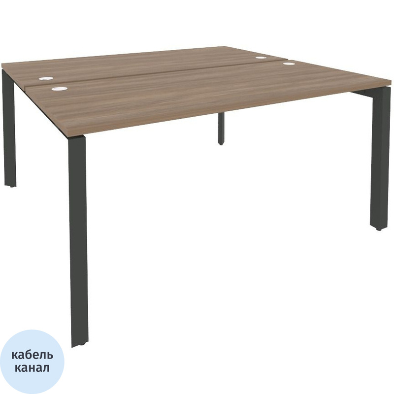 Изображение товара Рабочая станция ONIX-P O.MP-D.RS-2.4.7, для офиса, дуб аризона/антрацит, 2 рабочих места