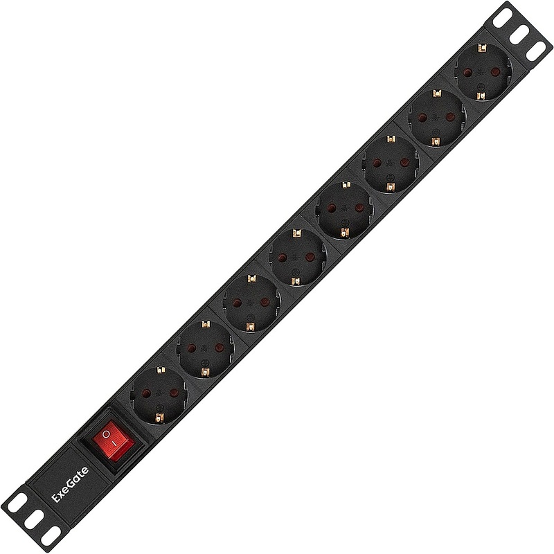 Изображение товара Блок розеток ExeGate ServerPro PDU-19H803 Al-8S-EU2CU-SW (EX280842RUS)