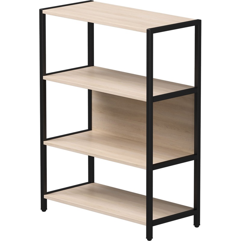 Изображение товара Стеллаж для документов EVO 254H010DY9005 дуб соната и чёрный компактный с 3 полками