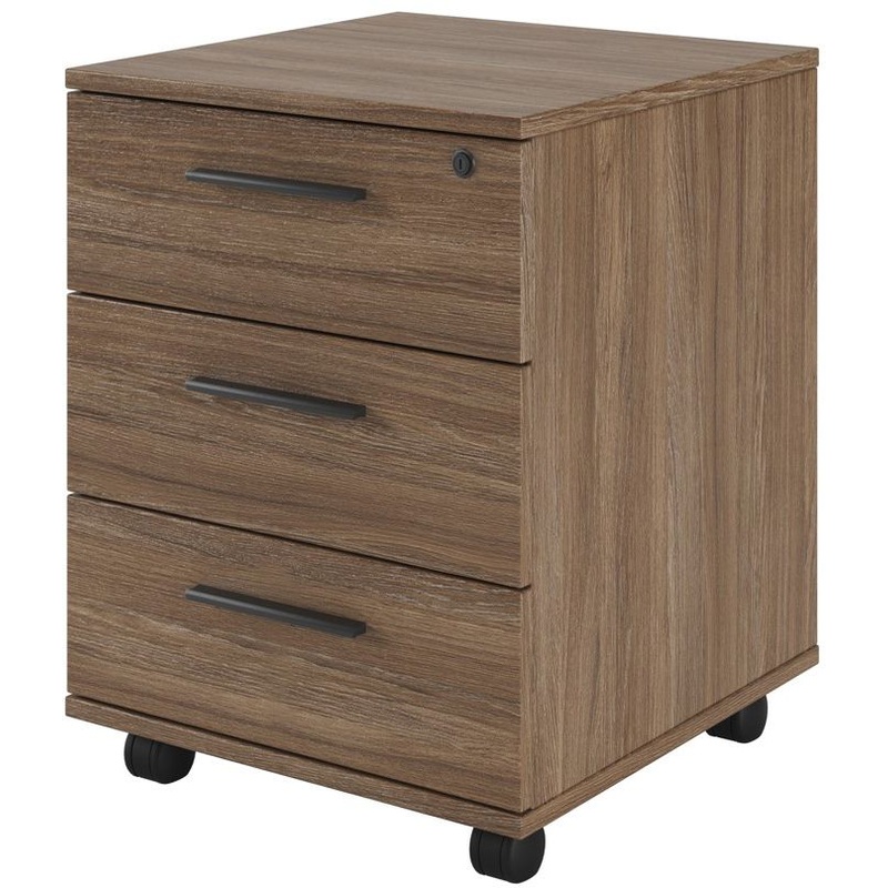 Изображение товара Тумба подкатная Asti (P) AST33930304 с замком (дуб, 450х430х510 мм, 3 ящика)