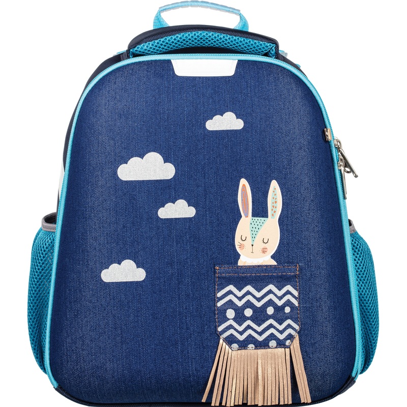 Изображение товара Детский школьный ранец Зайка анатомический синий для девочек эргономичный