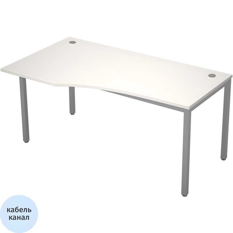 Изображение товара Эргономичный левый стол Avance 6М.020 белый металлический с кабель-каналом
