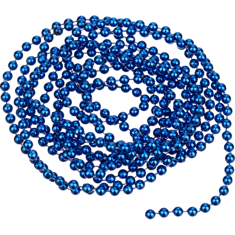 Изображение товара Новогодние бусы на ёлку Magic Time 270 см полистирол синие