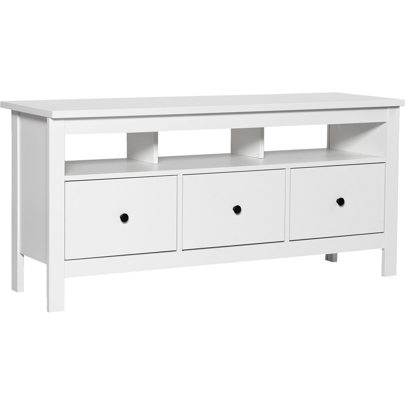 Изображение товара Тумба Сага белая из ЛДСП 3 ящика стиль Прованс размеры 1312х414х622 мм