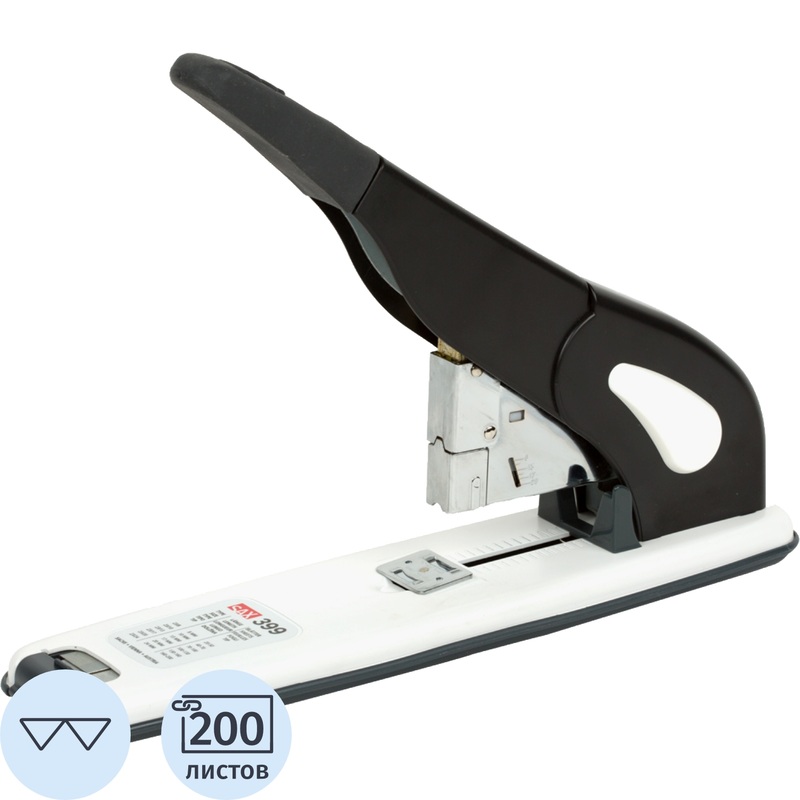 Изображение товара Степлер мощный Sax Design 399 A3 до 200 листов черный (скобы № 23/8, 23/10, 23/13, 23/17, 23/20, 23/24)