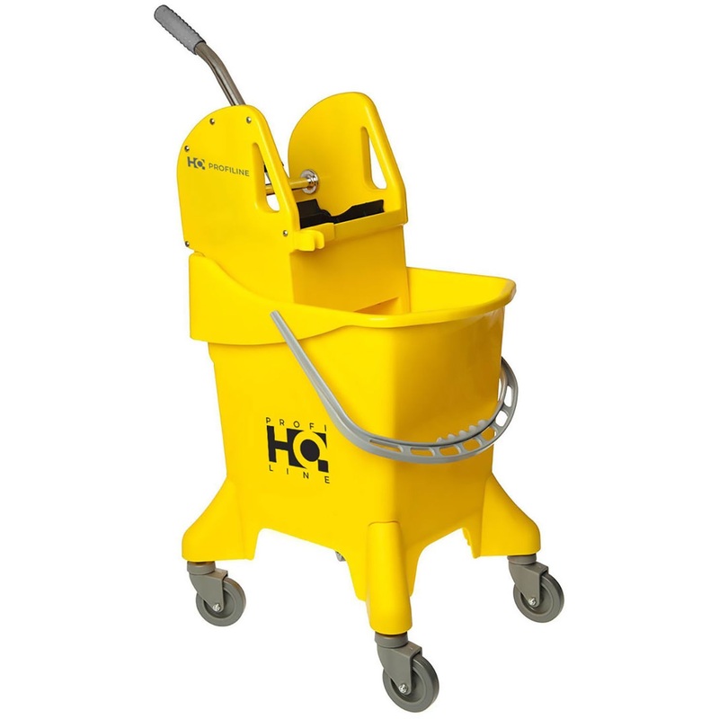 Изображение товара Тележка уборочная HQ Profiline 1-ведерная 31 л желтая для профессиональной уборки