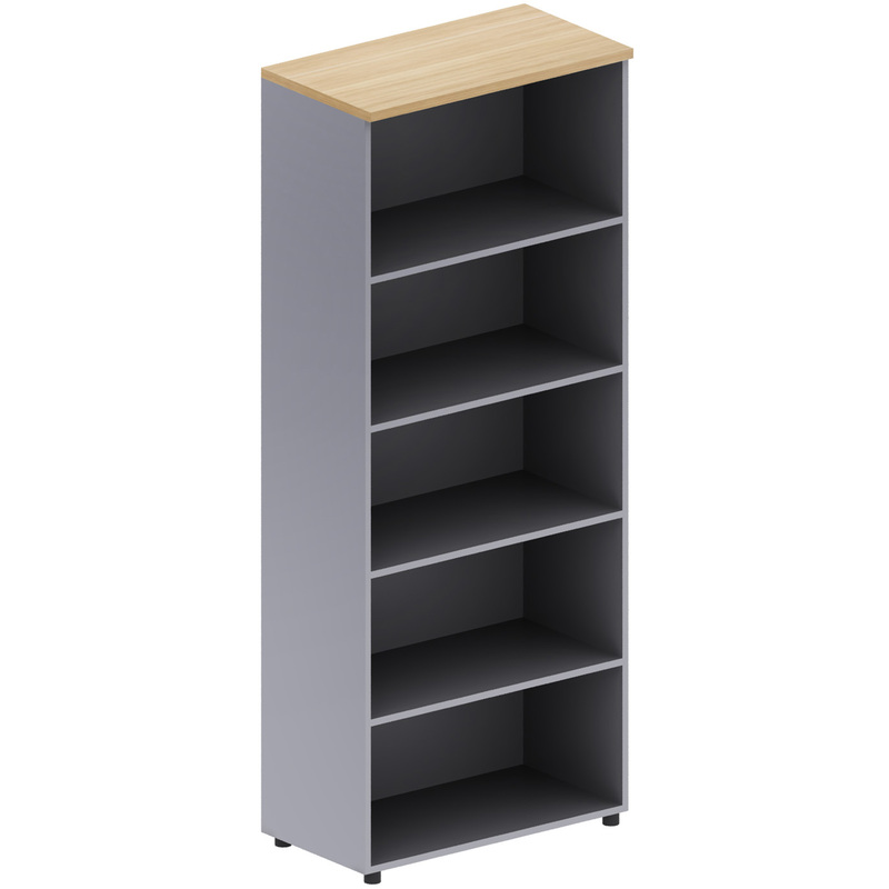 Изображение товара Стеллаж для документов Unica бук серый 802х432х1975 мм межкомнатный офисный шкаф