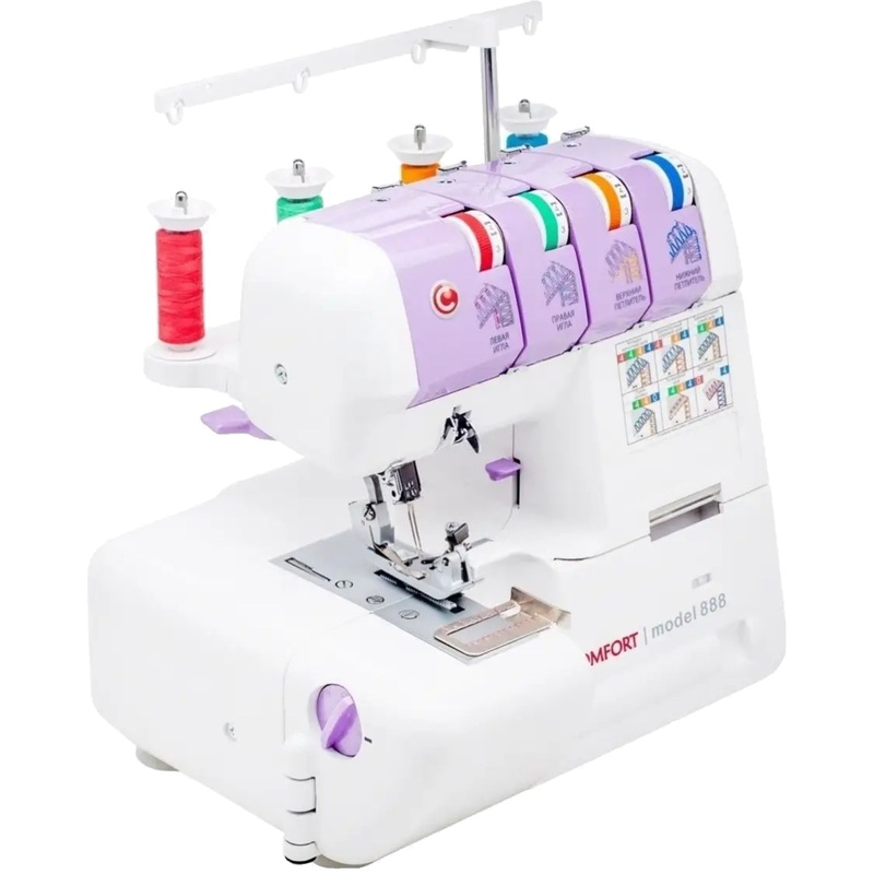 Изображение товара Оверлок Comfort 888 электрический с вертикальным челноком и регулировками