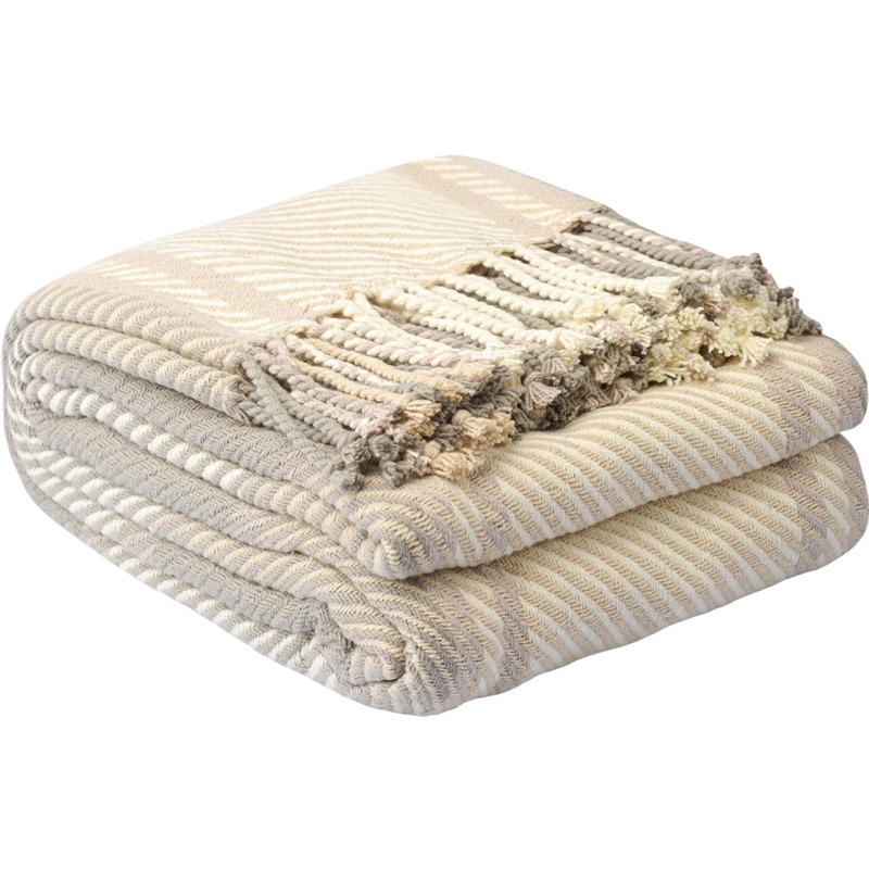 Изображение товара Покрывало Tkano Essential Warm traditions хлопок 230х250 см бежевое/серое
