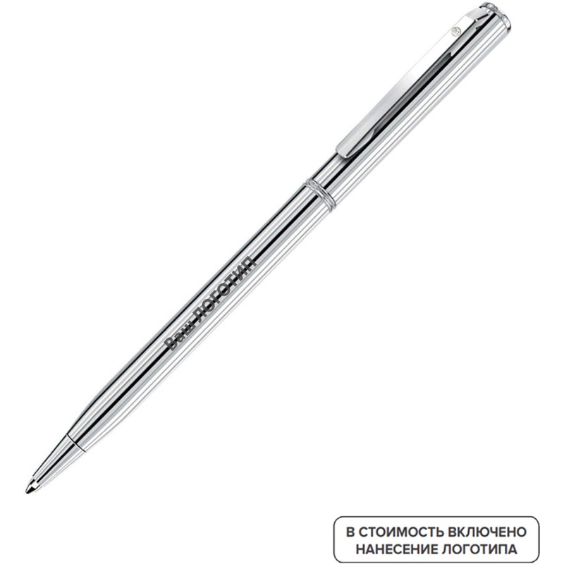 Изображение товара Ручка шариковая автоматическая B1 Slim Silver синяя 1 мм - 100 штук