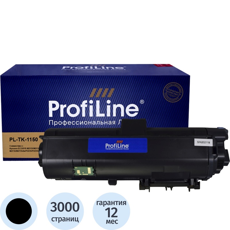 Изображение товара Совместимый лазерный картридж ProfiLine TK-1150 для Kyocera черный 3000 страниц