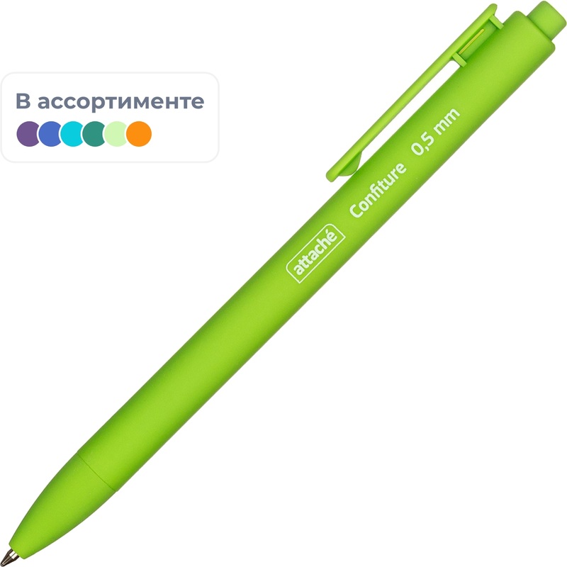 Изображение товара Автоматическая шариковая ручка Attache Confiture синяя корпус soft touch 0.5 мм