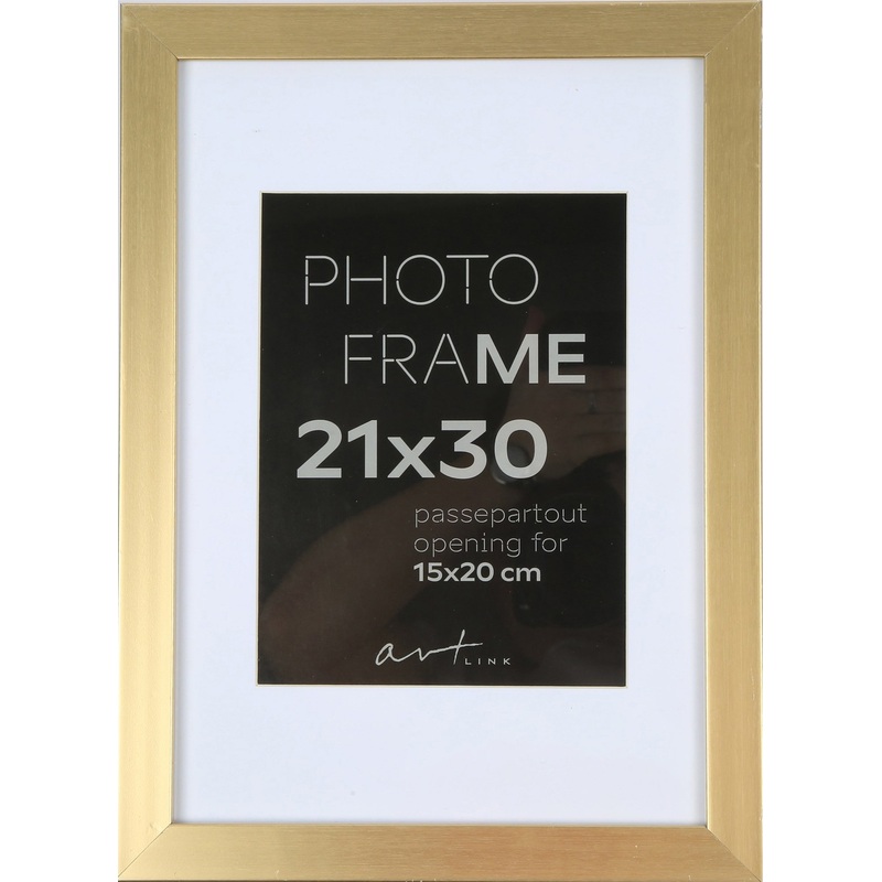 Изображение товара Рамка с паспарту Gloria Gold А4 21x30 см пластиковый багет 21 мм золотистая