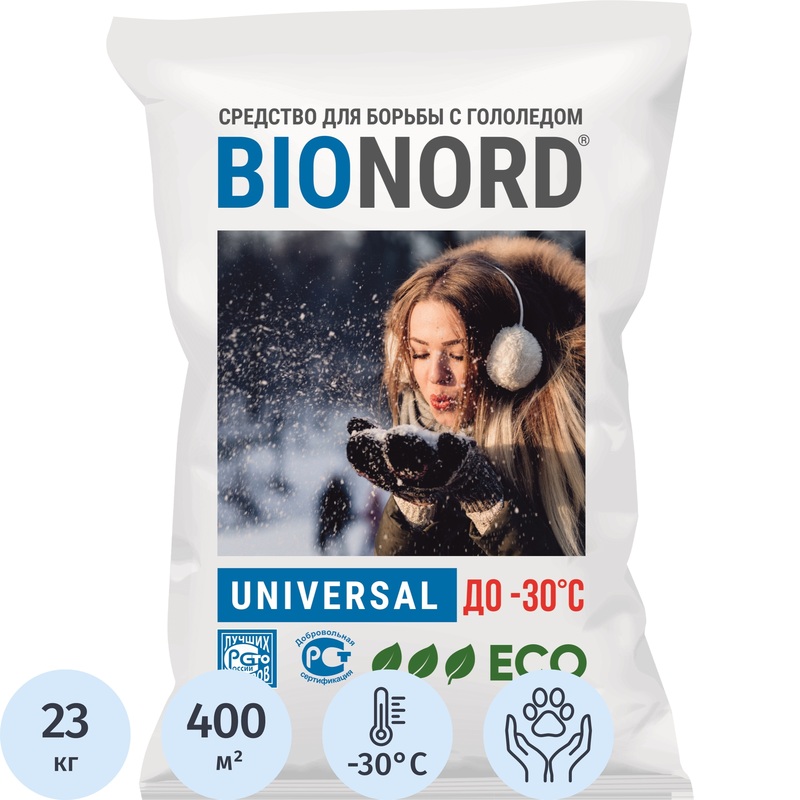 Изображение товара Реагент противогололёдный Bionord Universal 23 кг до -30С