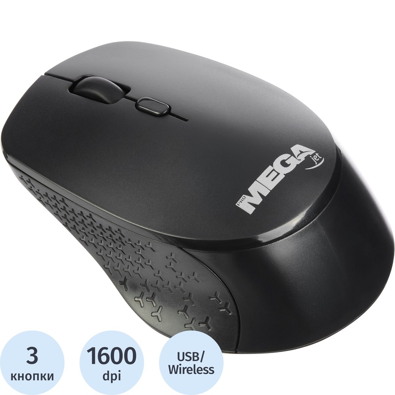Изображение товара Беспроводная мышь ProMega jet WM010 черная оптическая с 1600 dpi