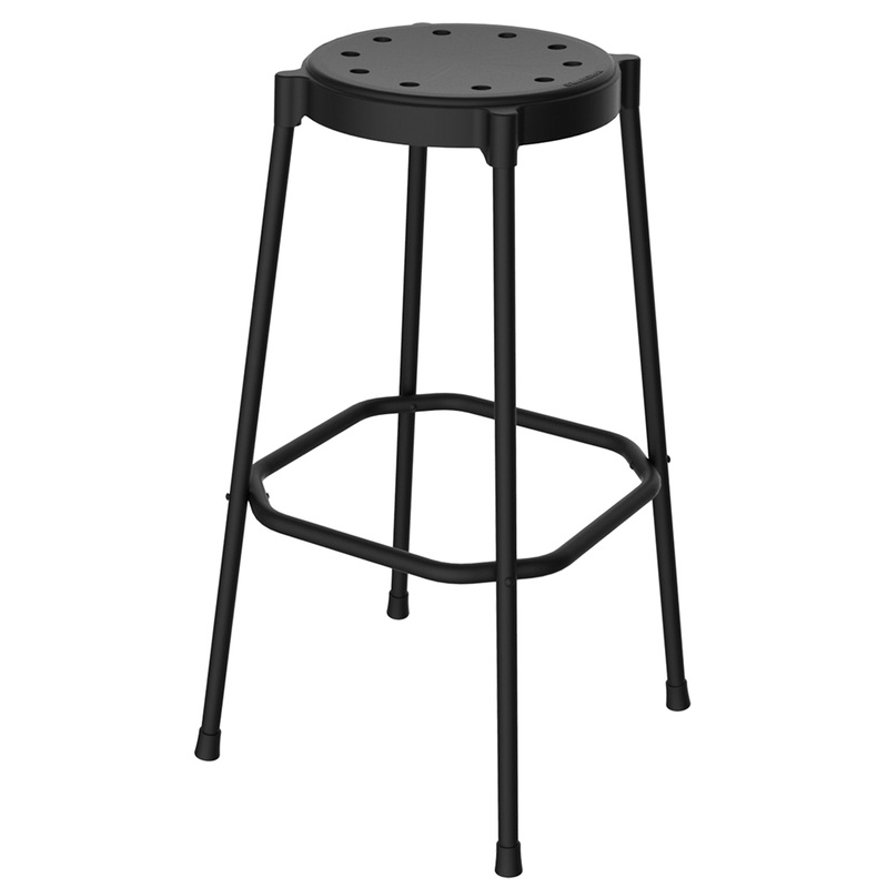 Изображение товара Барный стул черный Sheffilton SHT-S48 металлический пластиковый с удобной спинкой