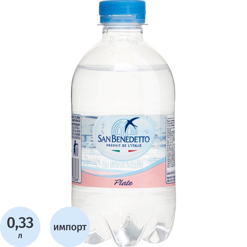 Изображение товара Вода минеральная San Benedetto столовая негазированная 0.33 л