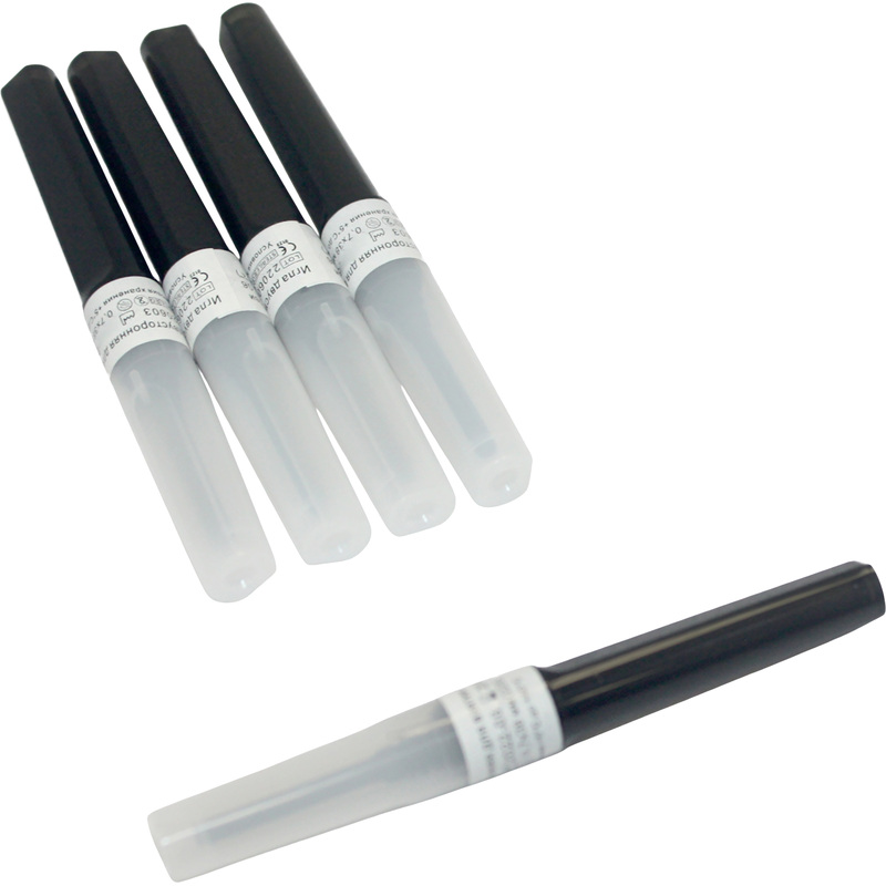 Изображение товара Двусторонняя игла G22 0.7x38 мм черная для вакуумных пробирок 100 штук