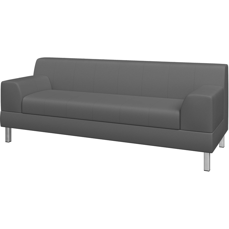 Изображение товара Диван трехместный Flagman FL3-2 серый искусственная кожа