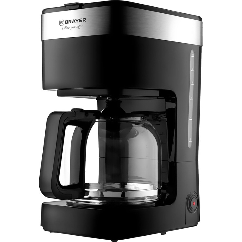 Изображение товара Капельная кофеварка Brayer BR1126 900 Вт черная для молотого кофе 1.5 л