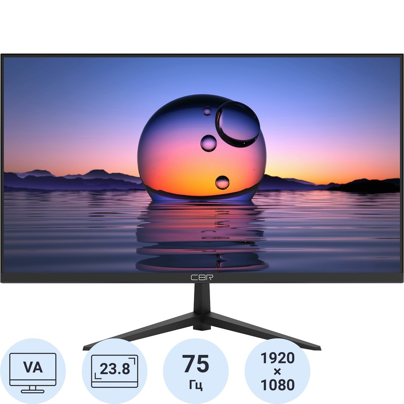 Изображение товара Монитор 23.8'' CBR MF-2401 чёрный с HDMI и VGA