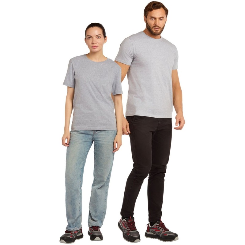 Изображение товара Футболка серый меланж короткий рукав 100% хлопок размер 52-54