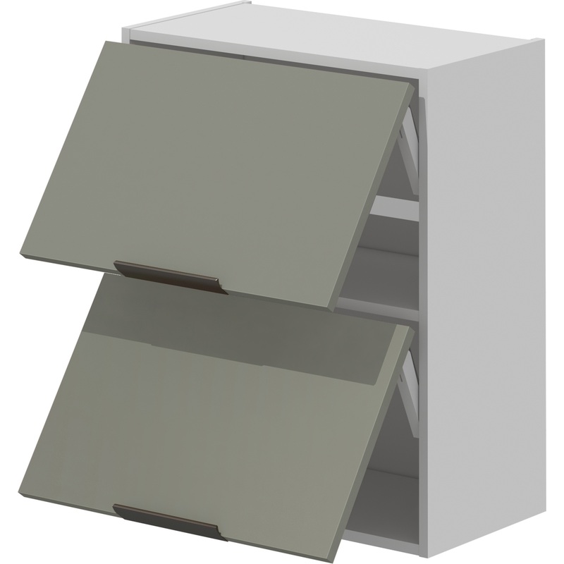 Изображение товара Кухонный навесной шкаф VOK W2К 72x90 см платиновый зелёный/белый шагрень