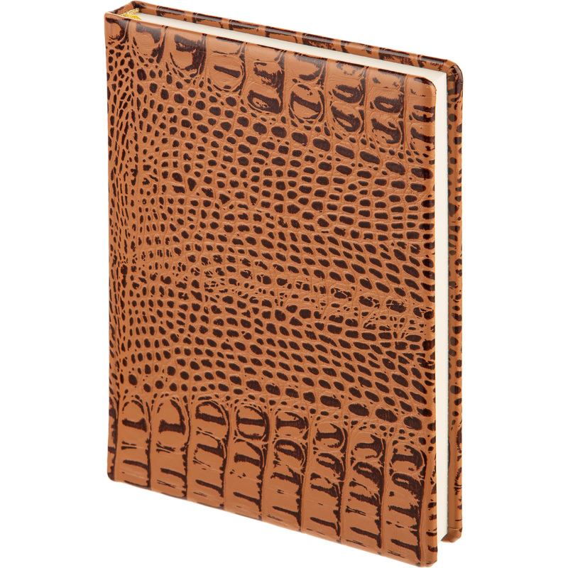 Изображение товара Ежедневник недатированный Attache Caiman bicolor натуральная кожа А5 160 листов коричневый