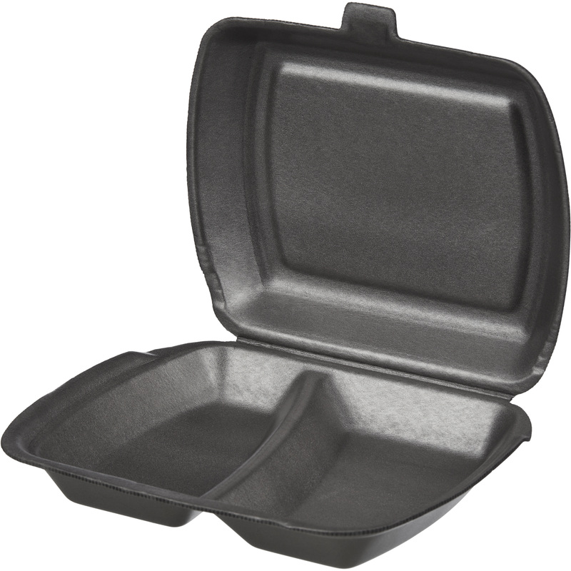 Изображение товара Одноразовый ланч-бокс Протэк LBE-2 А 249х207х61 мм черный 2 секции упаковка 100 шт