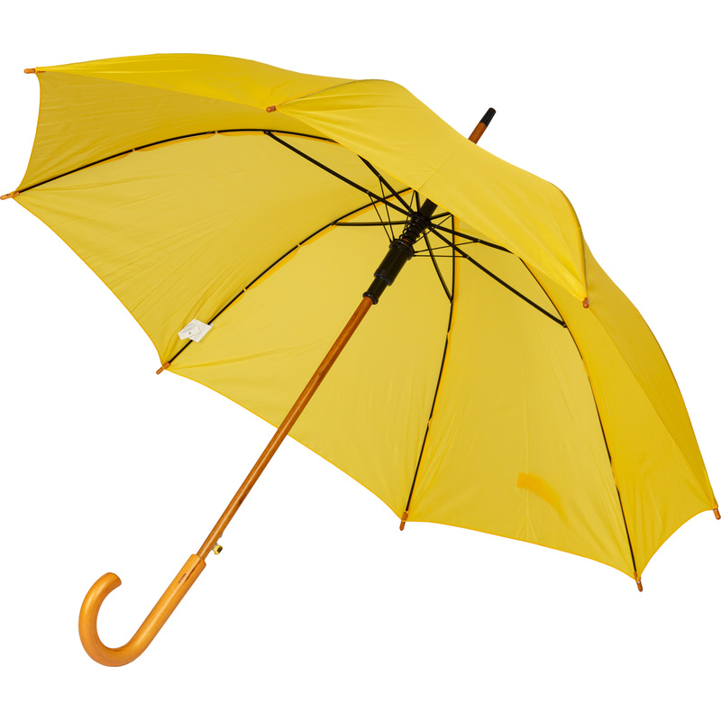 Изображение товара Зонт полуавтомат трость желтый с металлическим каркасом 103 см