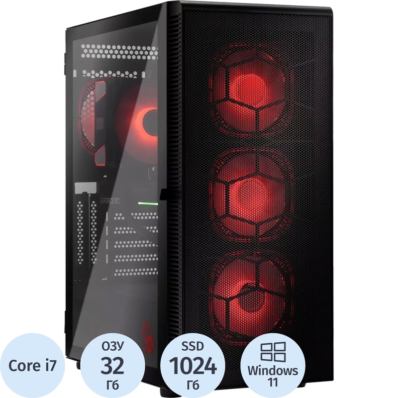 Изображение товара Системный блок игровой Bloody BD-PC CB76T2 TWR Core i7 14700F/DDR5 32 ГБ/SSD 1024 ГБ/Windows 11 (2141987)