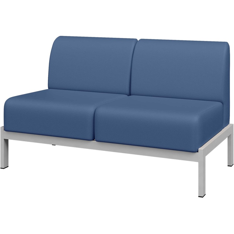 Изображение товара Модуль диван прямой двухместный Basis синий из экокожи