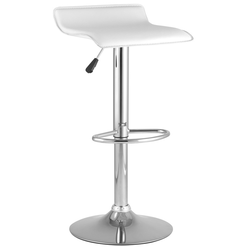 Изображение товара Барный стул Hi-Tec белый из искусственной кожи с газлифтом