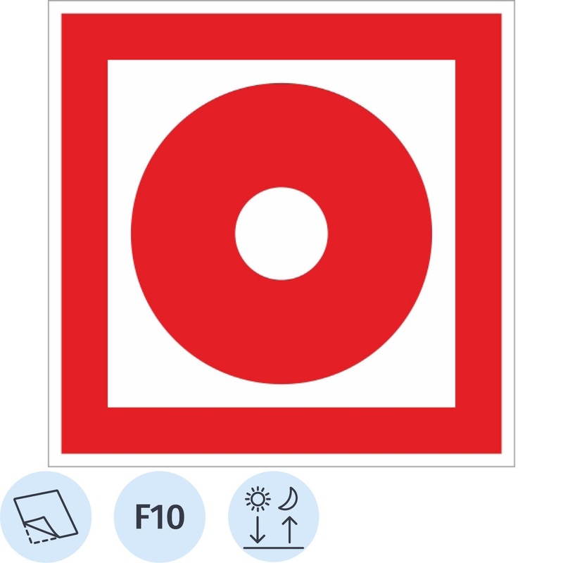 Изображение товара Знак безопасности Кнопка включения пожарной автоматики F10 200х200 мм ПВХ