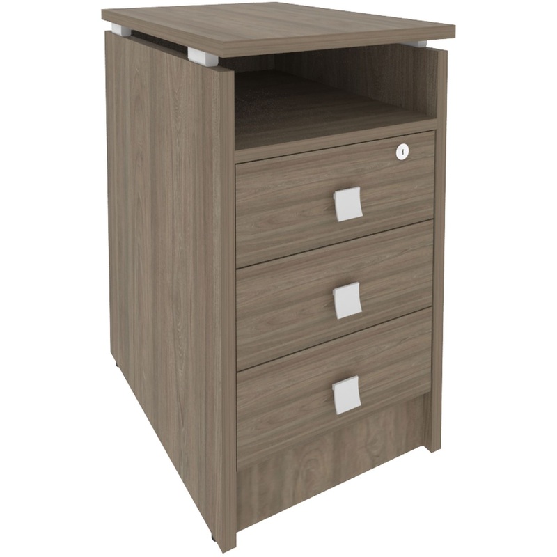 Изображение товара Тумба приставная Metal System Style Л.ТП-4.1Y с замком 3 ящика размеры 420x600x750 мм