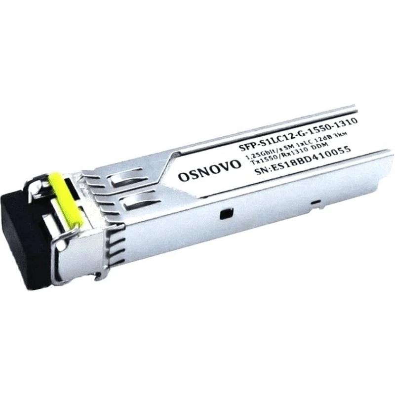 Изображение товара Трансивер Osnovo SFP-S1LC12-G-1550-1310 для оптоволоконных сетей 1.25 Гбит/с