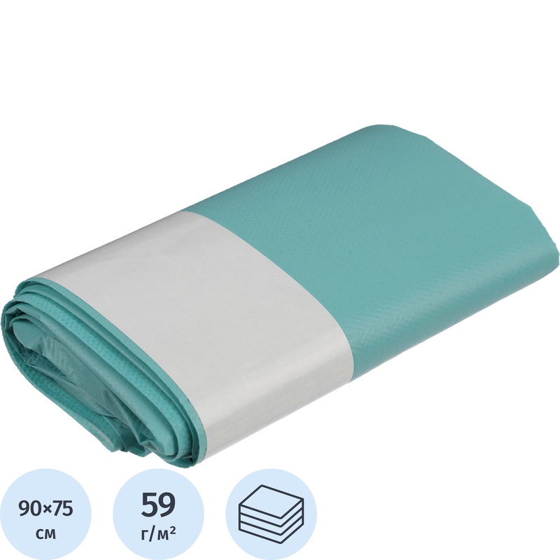 Изображение товара Одноразовая стерильная простыня Каптель 90x75 см ламинированная зеленая