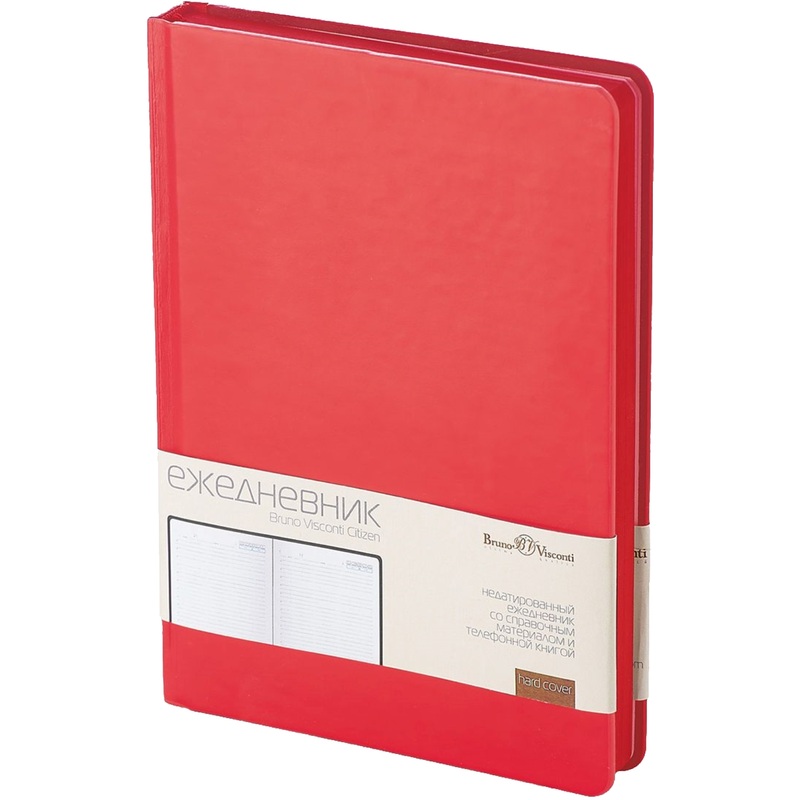Изображение товара Ежедневник недатированный Bruno Visconti Citizen искусственная кожа A5 160 листов красный (красный обрез), 3-508/07