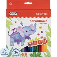 Карандаши цветные Комус Класс ColorPics 24 карандаша 24 цвета  трёхгранные