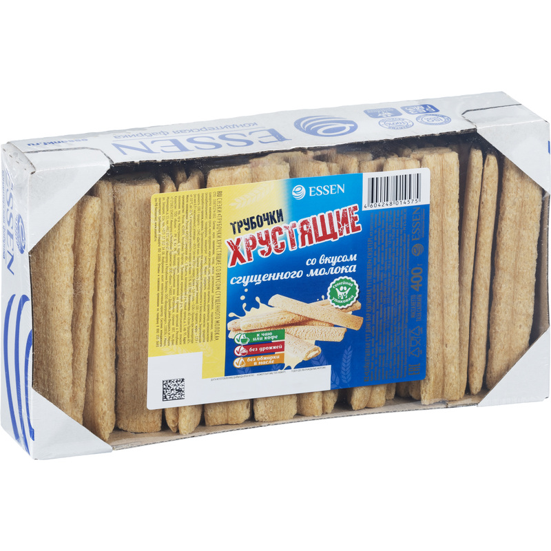 Изображение товара Вафельные трубочки Essen хрустящие со вкусом сгущенного молока 400 г